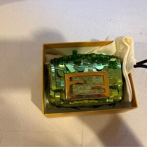 Fendi Green Sequin Nano Baguette